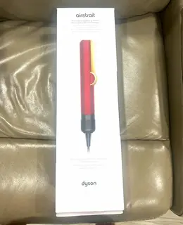 Dyson Airstrait Straightener Hair Styling Tool in Red & Gold Color
