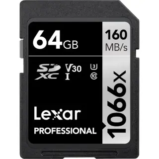 Lexar 64GB Professional 1066x UHS-I SDXC Memory Card (Silver Series)