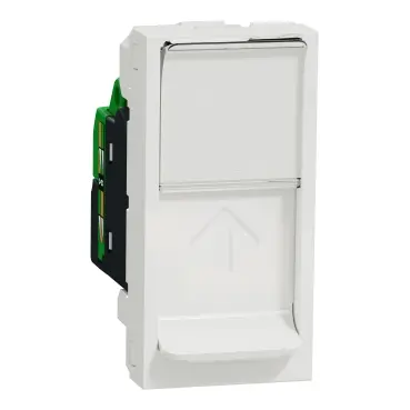 شنايدر NU341618 | مقبس بيانات، New Unica، RJ45 CAT 6 STP، مستقيم، نقر، مغلق، وحدة واحدة، أبيض