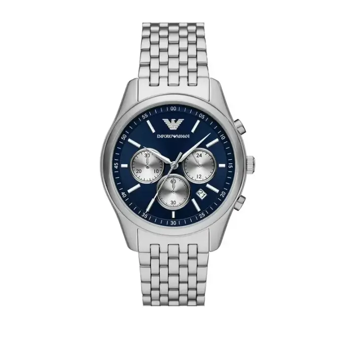ساعة Emporio Armani Antonio AR11582 رجالي كرونوغراف أزرق فضي, 41 مم