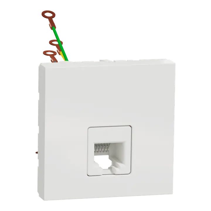 New Unica, telephone socket, 1 x RJ12-2 m, white