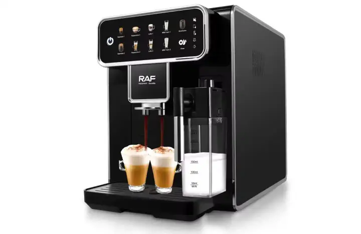 ماكينة صنع قهوة اسبريسو اوتوماتيك من راف، 20 كوب، ستانلس ستيل - R.118