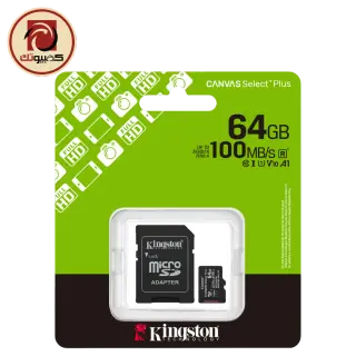 Kingston Canvas Select Plus 64GB microSDXC UHS-I Memory Card with Adapter (SDCS2/64GB)