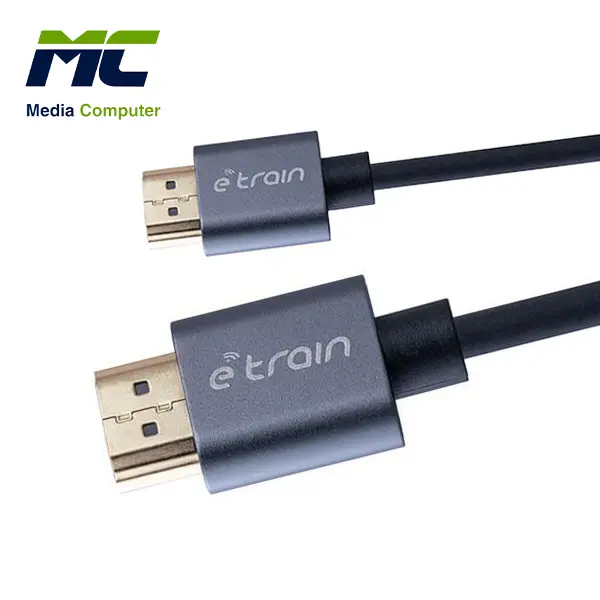 E-train DC892 HDMI to HDMI Round Cable, 4K Support, 3 Meters, Gold Plated, Gray