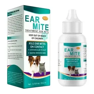 Natural Pet Ear Mite Treatment for Dogs & Cats Kill Ear Mites Infection Cleaner