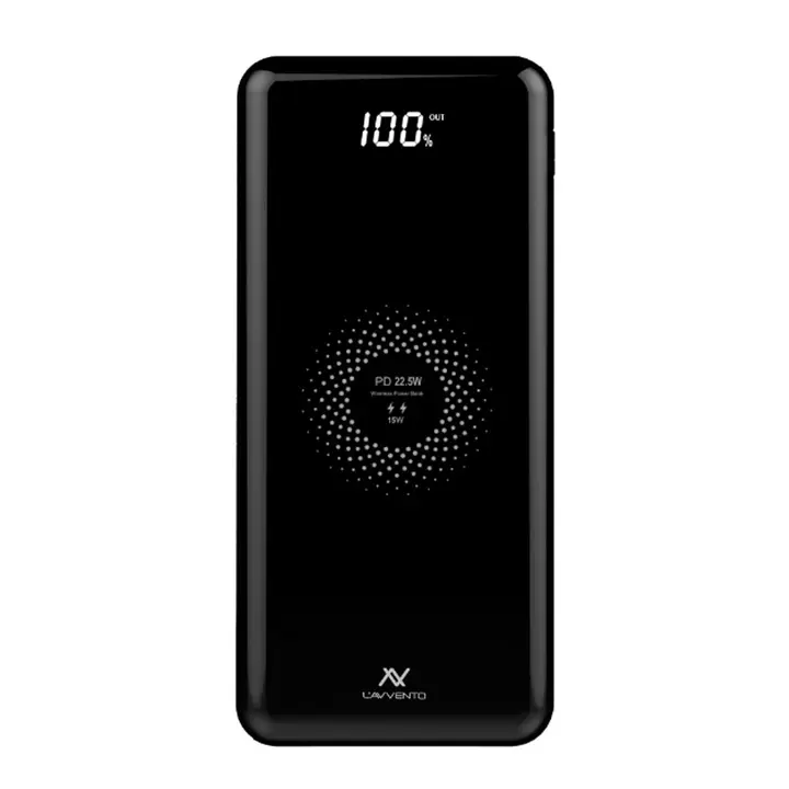 L'AVVENTO (MP125) Power Bank 10000mAh QI Wireless Fast Charger - Black