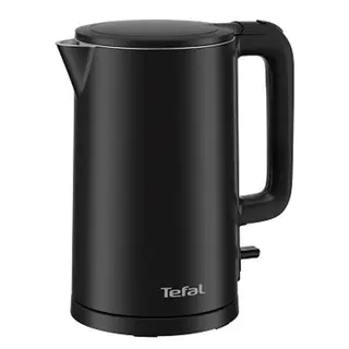 Tefal Plastic Electric Kettle 1.5 Liter - 1500 Watt Auto Off - Protect Stainless Steel Double Layer - Black - KO1408E0