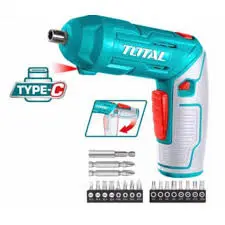 مفك شنيور ٤ فولت اتجاهين مع مجموعه لقم TSDLI0442 type c