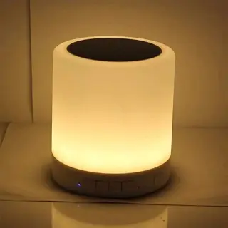Wireless Speaker With Led Touch Lamp - White