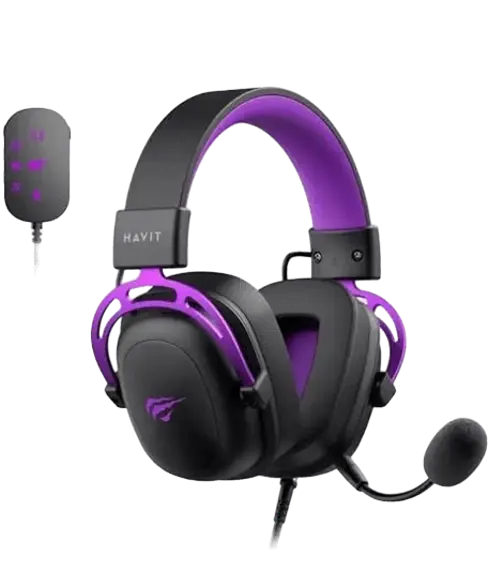 HAVIT H2002c+u game Headphone-Black+purple