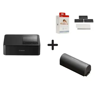 Canon NB-CP2LH Li-ion Battery for Selphy Printers + Canon KP-108in Color ink and Paper Set 108 Sheets + Canon Compact Photo Printer Selphy CP1500