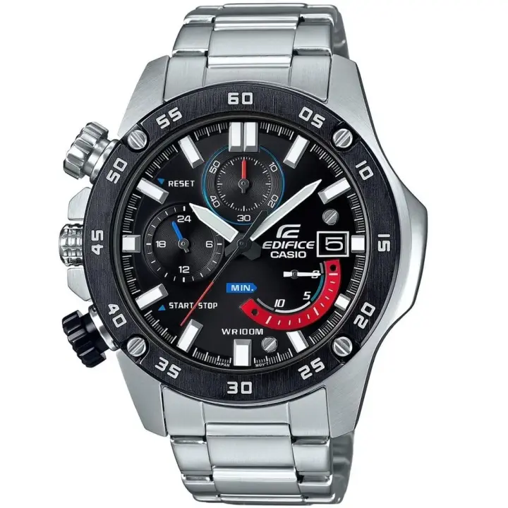 ساعة كاسيو Edifice EFR-558DB-1AVUEF هاي كوبي للرجال بمينا أسود وسوار فضي