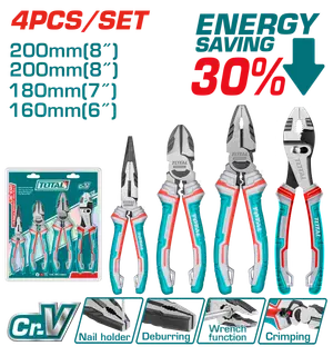 TOTAL 4 Pcs Pliers Set THT2K0488 طقم بنس 4 قطع