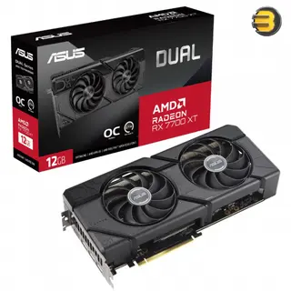 ASUS Dual Radeon RX 7700 XT OC Edition 12GB GDDR6, Ray-Tracing Graphics Card, 3456 Streams, 2599MHz Boost -