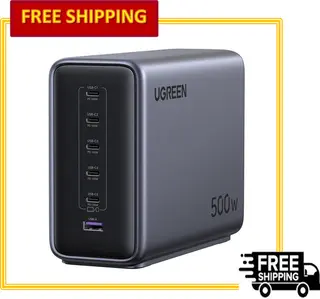 UGREEN Nexode500W GaN 6-Port USB-C & A Desktop Charging Station for Laptop/Phone