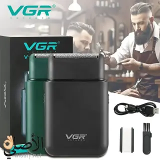 ماكينة حلاقة VGR V-390 احترافية, حلاقة ناعمة بدون تهيج + تصميم محمول