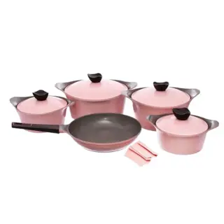 Neoflam Granite Cookware Set - 11 Pieces - Pink Marble