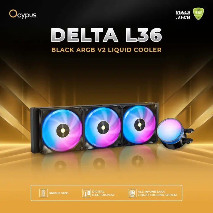 Ocypus Delta L36 Black ARGB V2 Liquid Cooler