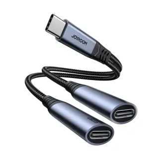 JOYROOM SY-C03 Audio Transfer Series 2-in-1 Audio Adapter (Type-C to Dual Type-C) محول تايب سي إلى ٢ تايب سي