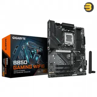 GIGABYTE B850 GAMING WIFI6, AMD AM5 Motherboard, DDR5 OC 8200MT/s, 6+2+2 VRM, 4 DIMMs (EXPO), X3D Turbo Mode, WIFI EZ-Plug, PCIe EZ-Latch Plus, 3x M.2 (PCIe 5.0x4), GbE LAN, Wi-Fi 6, HDMI/DP