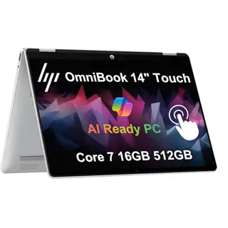 HP OmniBook 5 Flip 14-fp0023dx, Intel Core Ultra 5 226V, 16GB RAM, 512GB SSD, Intel Graphics, 14 Inch FHD Touch-300 nits, IPS, Backlit, Fingerprint, Windows 11, Silver