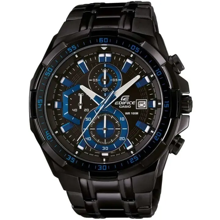 ساعة كاسيو Edifice EFR-539BK-1A2V هاي كوبي للرجال بمينا أسود وسوار أسود