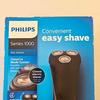 Philips Series 1000 Men's Dry Facial Shaver 3-Head Rotary Black CloseCut S1300