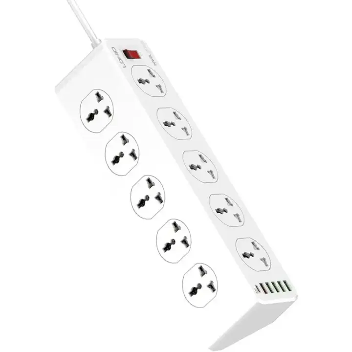 LDNIO SC10610: Ultimate Power Strip with 10 Power Sockets, 5 USB Ports, and Type-C PD Charging 2500W - 2M White