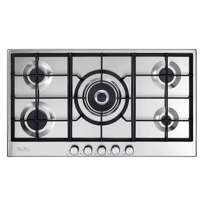 Elba Built-in Gas Hob 90 cm Stainless Steel, ELIO95-545