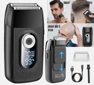 Cordless Electric Shaver for Men USB Rechargeable Wet & Dry Foil Razor LCD