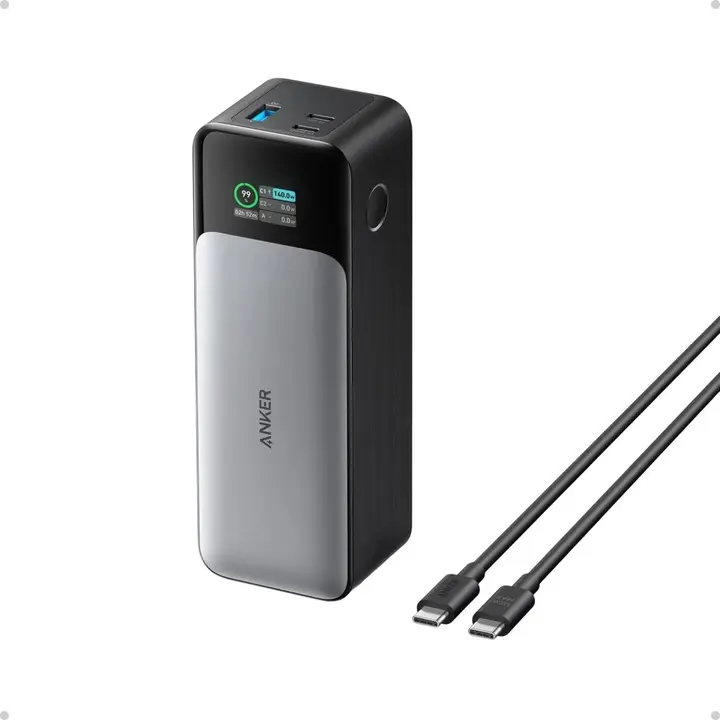 Anker 737 Power Bank 140W 24000mAh 3-Port Portable Charger Black A1289011
