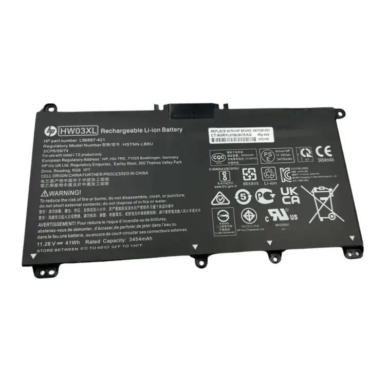 بطارية HP HW03XL أصلية 42Wh لأجهزة HP Pavilion 15 / Pavilion x360 15 / Pavilion 17