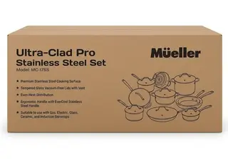 Mueller Pots and Pans Set 17-Piece, Ultra-Clad Pro Stainless Steel Cookware Set