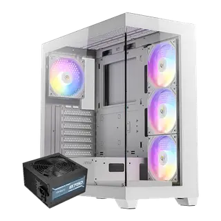 Antec CX300 ARGB + Atom B750 750W 80+ Bronze Mid Tower Gaming Case, White