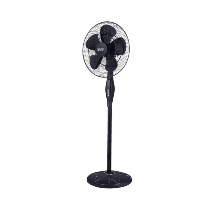 ATA Stand Fan Wendy 18 Inch With Remote Control - 5 Blades - 3 Speeds - Black - C80R
