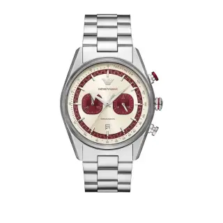 ساعة Emporio Armani Racer AR11645 رجالي كرونوغراف بيج فضي, 42 مم