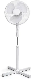 16 Inch Pedestal Fan Oscillating Stand Fan 3 Speed Adjustable White UK
