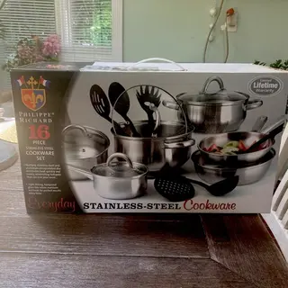Vintage Philippe Richard Professional 16 Piece Stainless Steel Cookware Set NEW