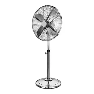 16 inch Pedestal Fan, Oscillating Standing Fan with 3 Speeds Silver metal stand