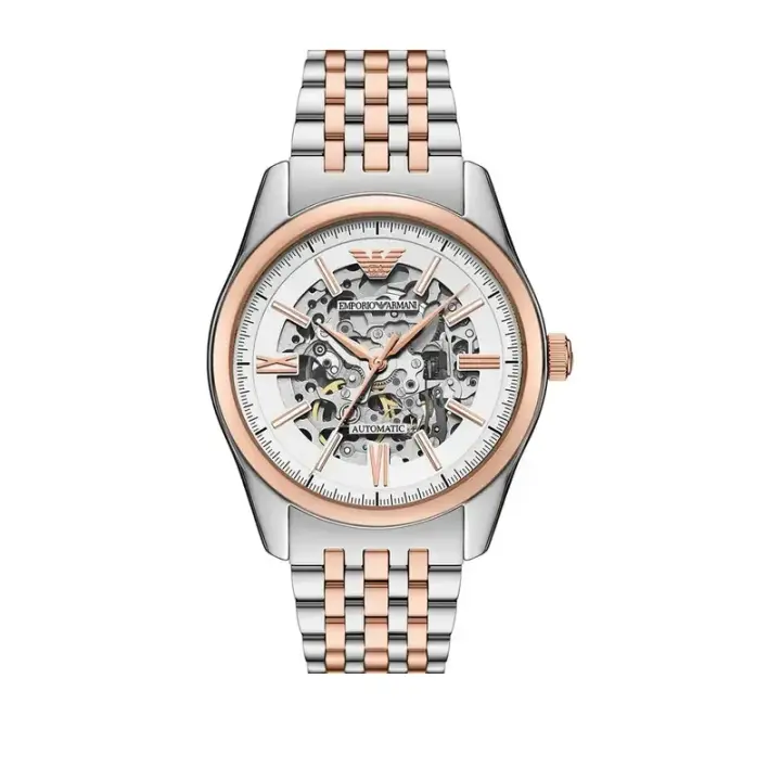 ساعة Emporio Armani Antonio AR60092 رجالي أوتوماتيك أبيض ثنائي اللون, 43 مم