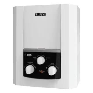 Zanussi Gas Water Heater, 6 Liters, Chimney-Free, Digital, with Adapter, White, ZYG06313WL