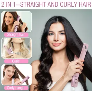 2-IN-1 Electric Hair Straightener Curler Salon Ceramic Heated Ultra Thin Styler