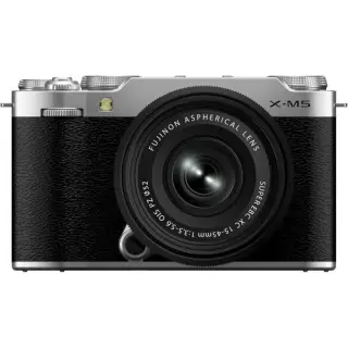FUJIFILM X-M5 Mirrorless Camera with XC 15-45mm f/ 3.5-5.6 Lens (Silver)
