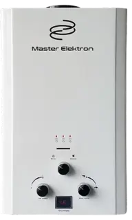 Master Elektron Gas Water Heater, 10 Liters, Gas Cylinder, Digital Display, With Charger, Silver ME-WH10S