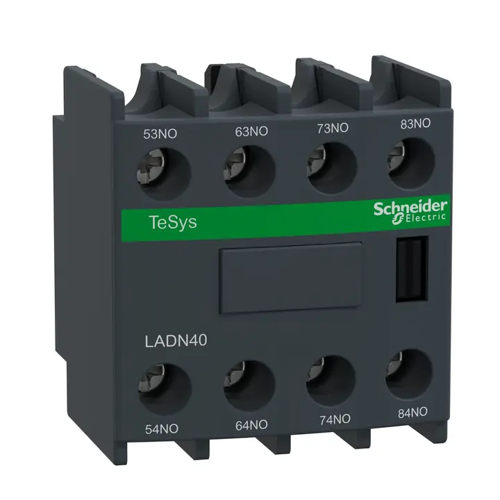 شنايدر LADN40 تيسيس | كتلة اتصال مساعدة، TeSys D، 4NO، تركيب أمامي، أطراف لولبية