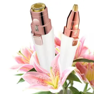 ماكينة ازالة الشعر للواجه و الحواجب 2 في 1 - بمنفذ USB بدون الم - ذهبي