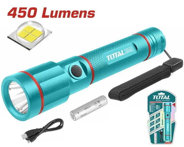 tcfl1865051 كشاف ليد يدوي شحن 450 ليومن Flashlight 450 Lumens