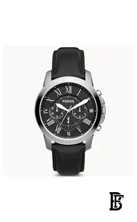 FOSSIL FS4812 Men's Water Resistant Chronograph Watch, 45 mm, Black