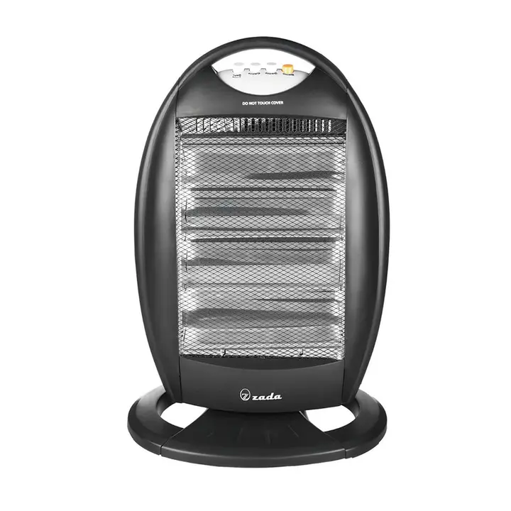 Zada ZSH-120 Electric Heater, 3 Candles, 1200 Watt - Black Silver