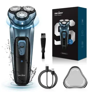 SEJOY 3D Electric Shaver For Mens Rotary Razor with Pop-up Trimmer Rechargeable